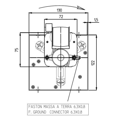 Ventilador tangencial para estufas de pellet Eva Calor, Prisma, de Ø80 mm, Caudal 251-302 m³/h - Repuestos estufa de pellets