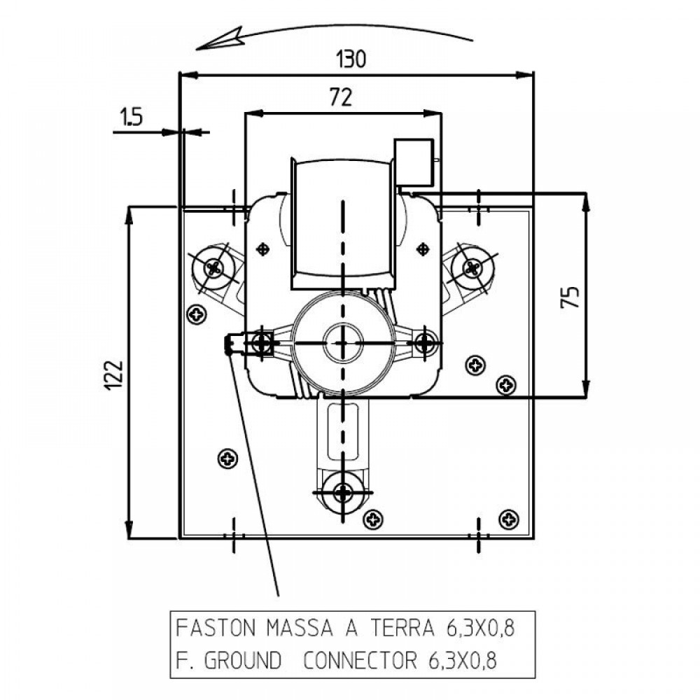 Ventilador tangencial con Fergas para estufas de pellet Eva Calor, Prisma y otros, Ø80 mm, Caudal 251-302 m³/h | Ventiladores y sopladores para estufas de pellets | Repuestos estufa de pellets |