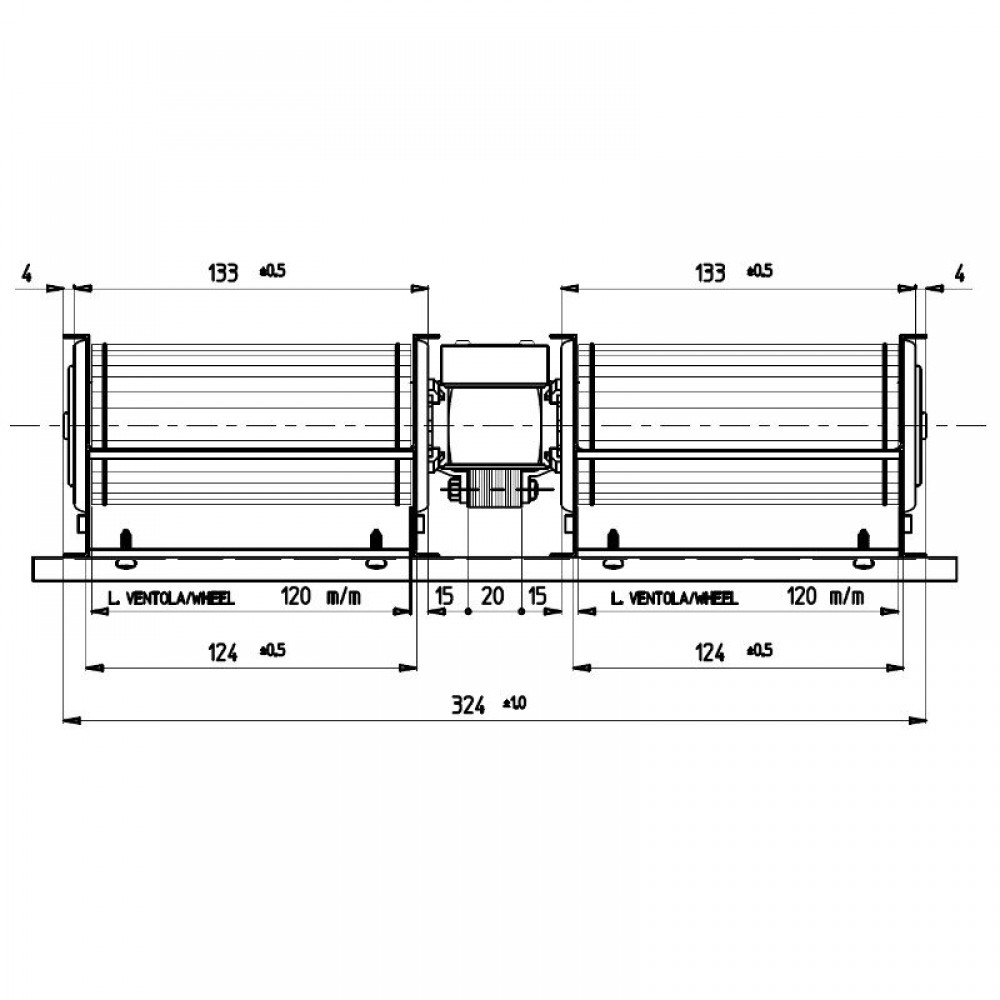 Doble ventilador tangencial Fergas para estufas de pellet Edilkamin, Cadel, Italiana Camini y otros, de Ø 60mm, caudal 155 m³/h | Ventiladores y sopladores para estufas de pellets | Repuestos estufa de pellets |