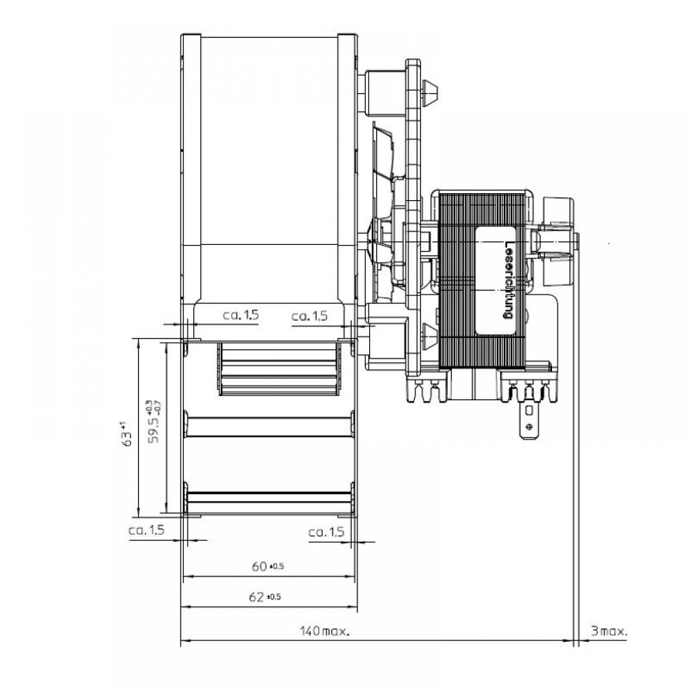 Ventilador centrífugo EBM para estufas de pellets Ecoteck, Edilkamin, Ravelli y otros, caudal 140 m³ / h | Ventiladores y sopladores | Piezas de estufa de pellets |