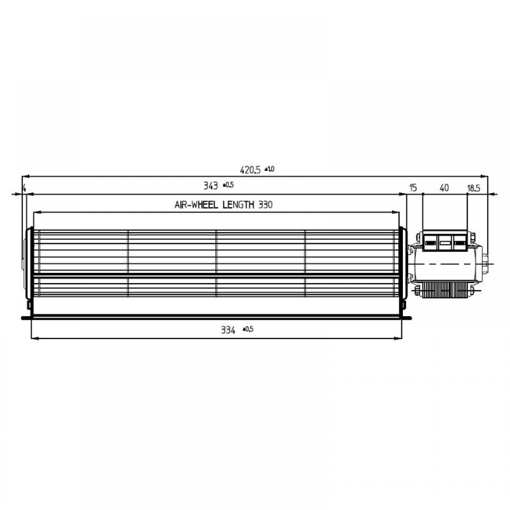 Ventilador tangencial Fergas para estufas de pellets Ecoforest y otras con Ø60 mm, Caudal 256 m³/h | Ventiladores y sopladores | Piezas de estufa de pellets |