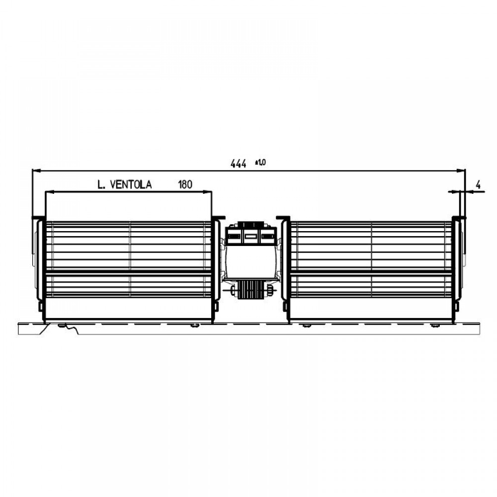 Ventilador transversal doble Fergas para estufas de pellets Cadel, Ravelli, Edilkamin y otros, de Ø60 mm, caudal 168 m³/h, 360 mm | Ventiladores y sopladores para estufas de pellets | Repuestos estufa de pellets |
