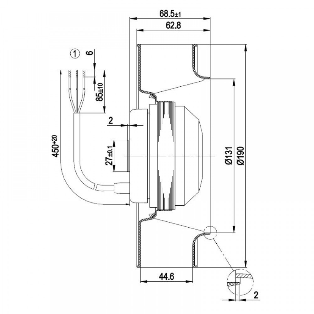 Ventilador centrífugo EBM para estufas de pellets Ecoforest, Edilkamin y otros, caudal 195 m³/h | Ventiladores y sopladores para estufas de pellets | Repuestos estufa de pellets |