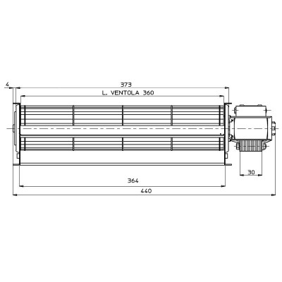 Ventilador tangencial Fergas para estufas de pellet Ferroli, Lincar, Olimpia Splendid y otras con Ø60 mm, Caudal 210 m³/h - Comparación de Producto