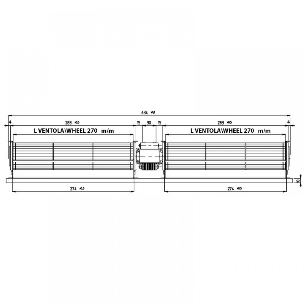Ventilador transversal doble Fergas para estufas de pellets Edilkamin, Ecoteck, Ravelli y otros, Ø60 mm, caudal 248 m³/h | Ventiladores y sopladores para estufas de pellets | Repuestos estufa de pellets |