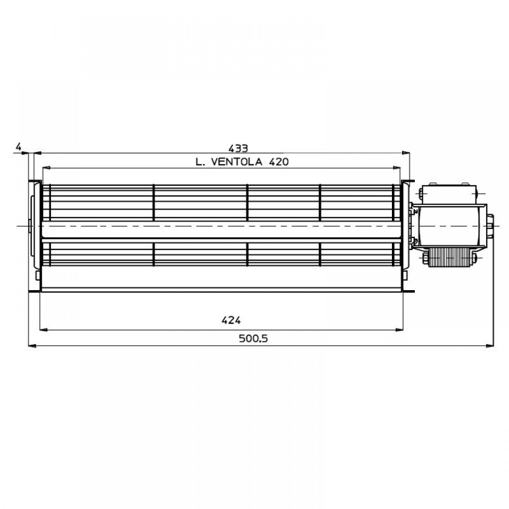 Ventilador tangencial Fergas para estufas de pellets Deville con Ø60 mm, Caudal 280 m³/h | Ventiladores y sopladores | Piezas de estufa de pellets |