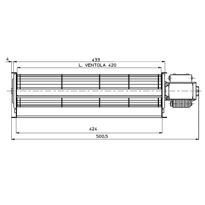 Ventilador tangencial Fergas para estufas de pellets Deville con Ø60 mm, Caudal 280 m³/h - Repuestos estufa de pellets