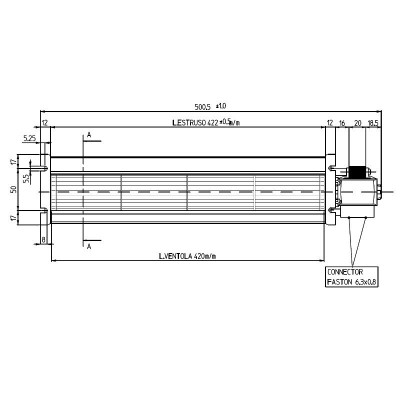 Ventilador tangencial para estufas de pellet Cadel, Deville, Edilkamin y otros, de Ø60 mm, Caudal 190 m³/h - Repuestos estufa de pellets