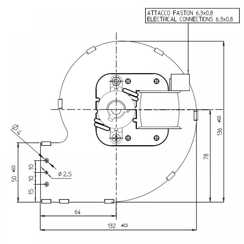 Ventilador centrífugo Fergas para estufas de pellets Ecoforest, Ravelli y otros, caudal 121 m³/h | Ventiladores y sopladores para estufas de pellets | Repuestos estufa de pellets |