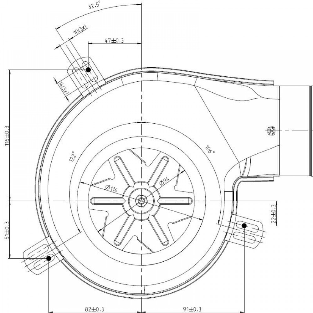 Extractor de humos EBM para estufas de pellets Elite, Equation, Ferroli, Karmek One y otras, Caudal máximo 165 m³/h | Ventiladores y sopladores | Piezas de estufa de pellets |
