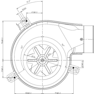 Extractor de humos EBM para estufas de pellets Elite, Equation, Ferroli, Karmek One y otras, Caudal máximo 165 m³/h - Comparación de Producto