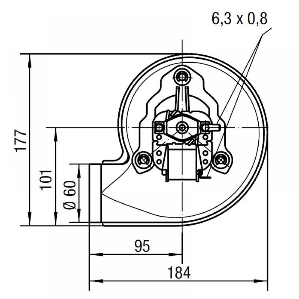 Extractor de humos EBM para estufas de pellets Palladio, Caudal máximo 170 m³/h | Ventiladores y sopladores | Piezas de estufa de pellets |