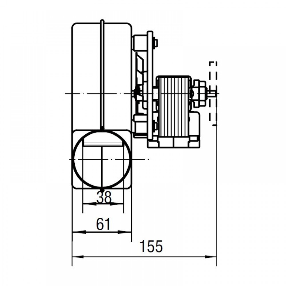 Extractor de humos EBM para estufas de pellets Palladio, Caudal máximo 170 m³/h | Ventiladores y sopladores | Piezas de estufa de pellets |