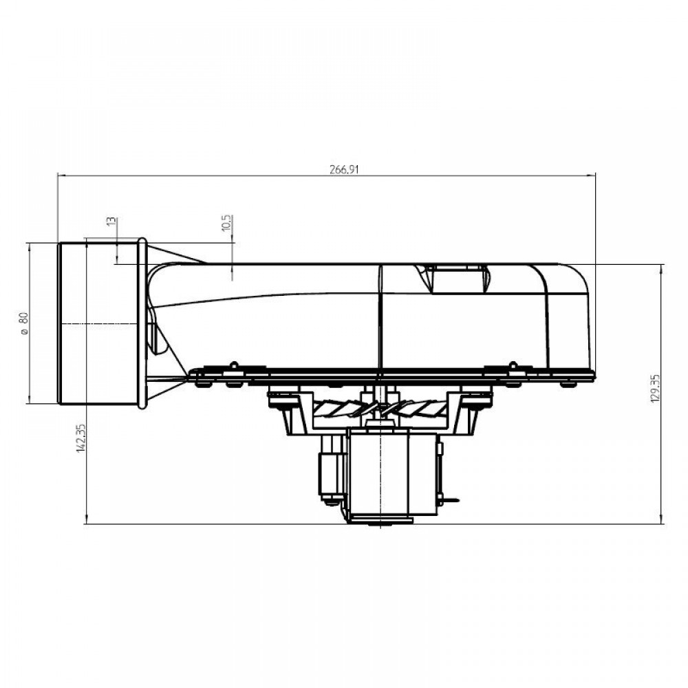 Extractor de humos Fergas para estufas de pellets Ecoteck, Ferroli, Edilkamin, MCZ, Palazzetti, Ravelli, Royal, Caudal máximo 132 m³/h | Ventiladores y sopladores para estufas de pellets | Repuestos estufa de pellets |