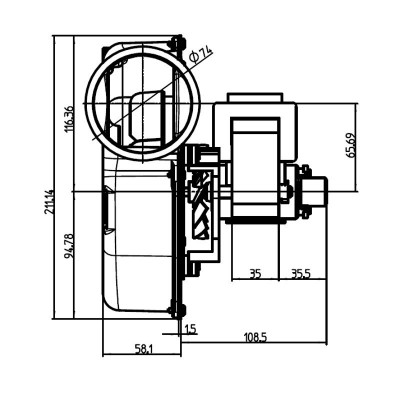Extractor de humos Fergas 162 m³/h para estufas de pellets Ecoteck, Ferroli, Ravelli, Sideros y otras - Comparación de Producto
