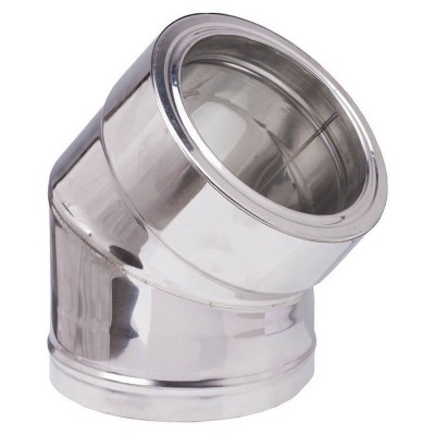 Codo de chimenea doble pared 45°, Acero inoxidable AISI 304, Aislamiento, Ф100-150 - Comparación de Producto