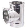 Tubo t para chimenea 90°, doble pared, con tapa, Aislamiento, Acero inoxidable AISI 304, Ф200-250