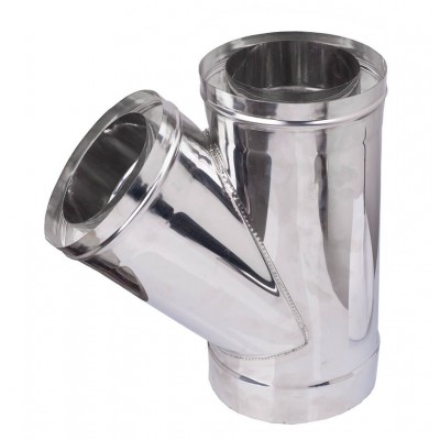 Tubo t para chimenea 135°, doble pared, con tapa, Aislamiento, Acero inoxidable AISI 304, Ф100-150 - Comparación de Producto