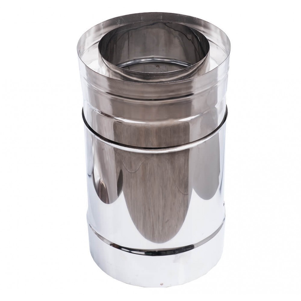 Tubo de chimenea telescópico doble pared, Acero inoxidable AISI 304, Recto, Aislado, Longitud 30 - 50 cm, Ф80-130 - Ф300-350