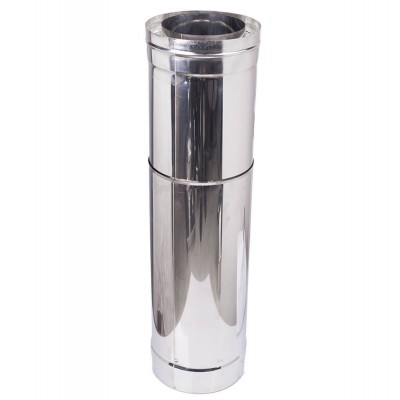 Tubo de chimenea telescópico doble pared, Acero inoxidable AISI 304, Recto, Aislado, Longitud 51 - 90 cm, Ф80-130 - Ф300-350 - Tubo de chimenea