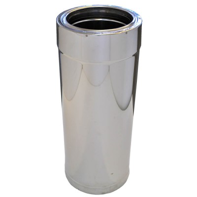 Tubo de chimenea pared doble, Acero inoxidable AISI 304, Recto, Aislado, 1m, Ф80-130 - Ф300-350 - Tubo de chimenea