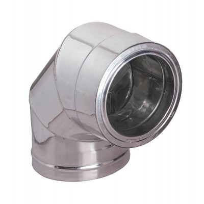 Codo de chimenea doble pared 90°, Acero inoxidable AISI 304, Aislamiento, Ф100-150 - Comparación de Producto