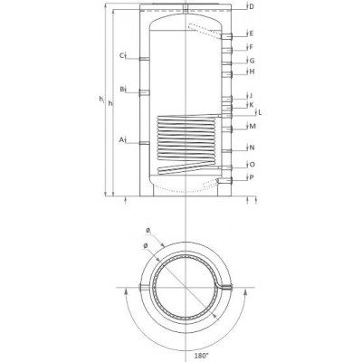 Depósito de inercia Sunsystem, Modelo PR 300, Capacidad 300L, Un recipiente con una bobina de intercambio de calor - Comparación de Producto