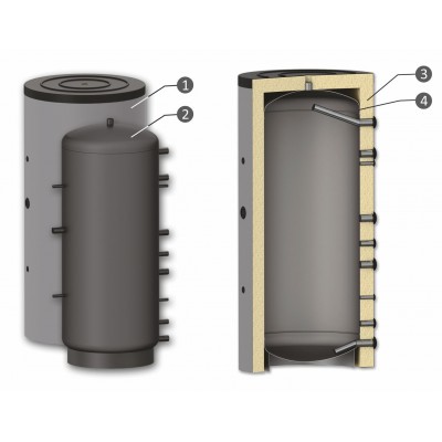 Tanque de inercia Sunsystem, Modelo P 2000, Capacidad 2000L, Recipiente industrial - Comparación de Producto