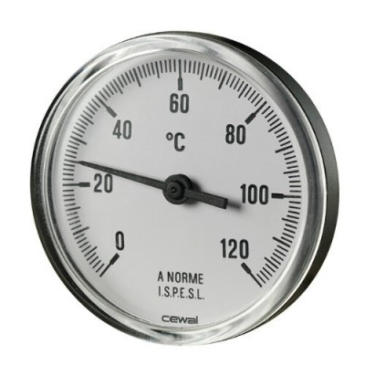 Bimetallic thermoplastic thermometer Cewal, Rear stem 50mm x 1/2'' - Comparación de Producto