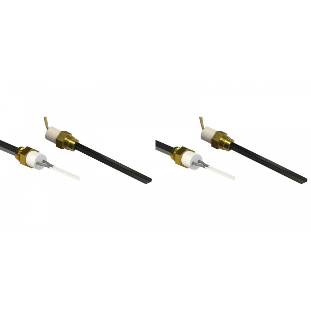 Resistencia de bajo voltaje para estufas de pellets Eco Spar, BURNiT, Adler, AMG, Ecoteck y otros, longitud total 126mm, 120W a 24V - x2 | Resistencias para estufas de pellets | Repuestos estufa de pellets |