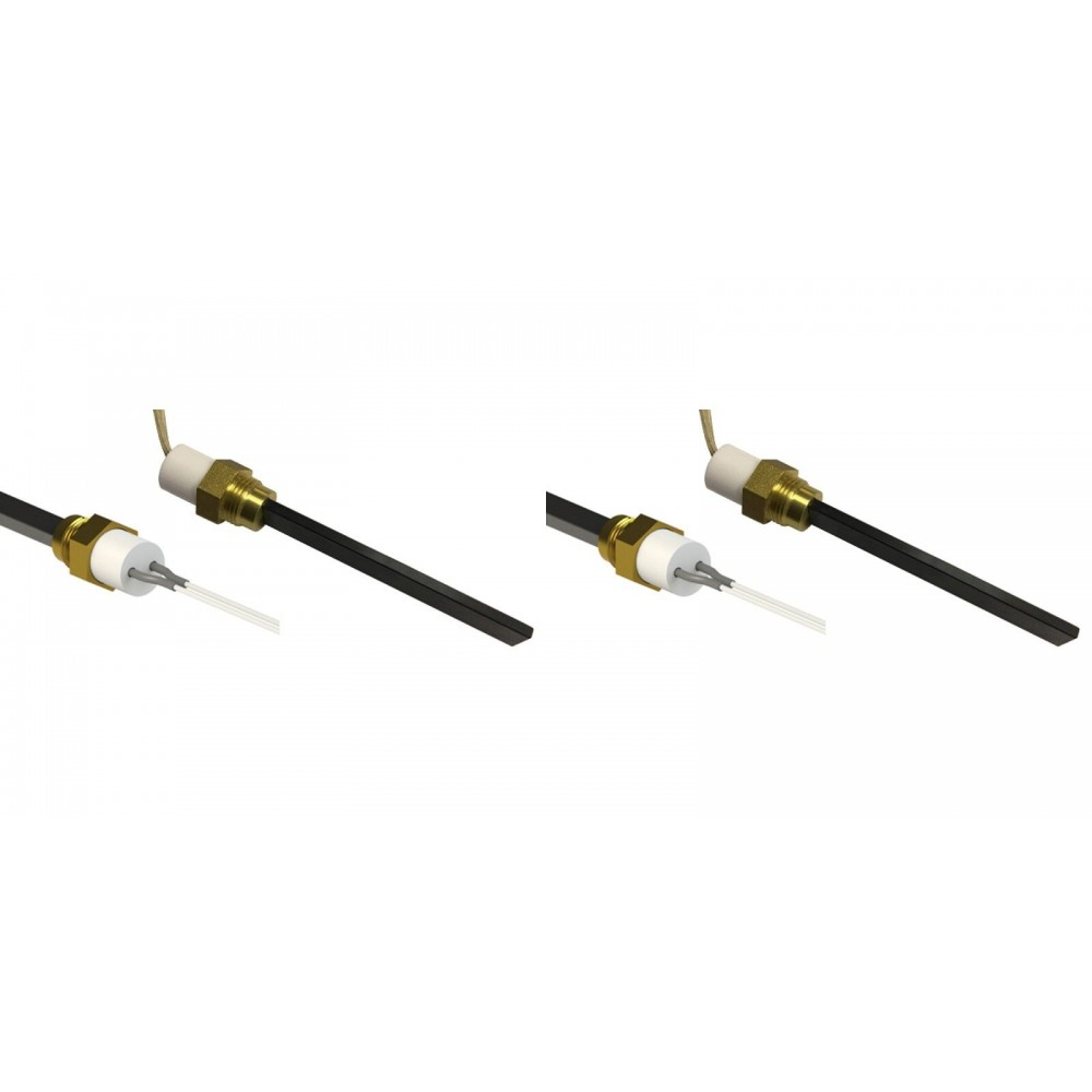 Resistencia con cristal de cuarzo negro para estufas de pellets Eco Spar, BURNiT, Whitfield, Lennox y otros, longitud total 126mm, 400W - x2