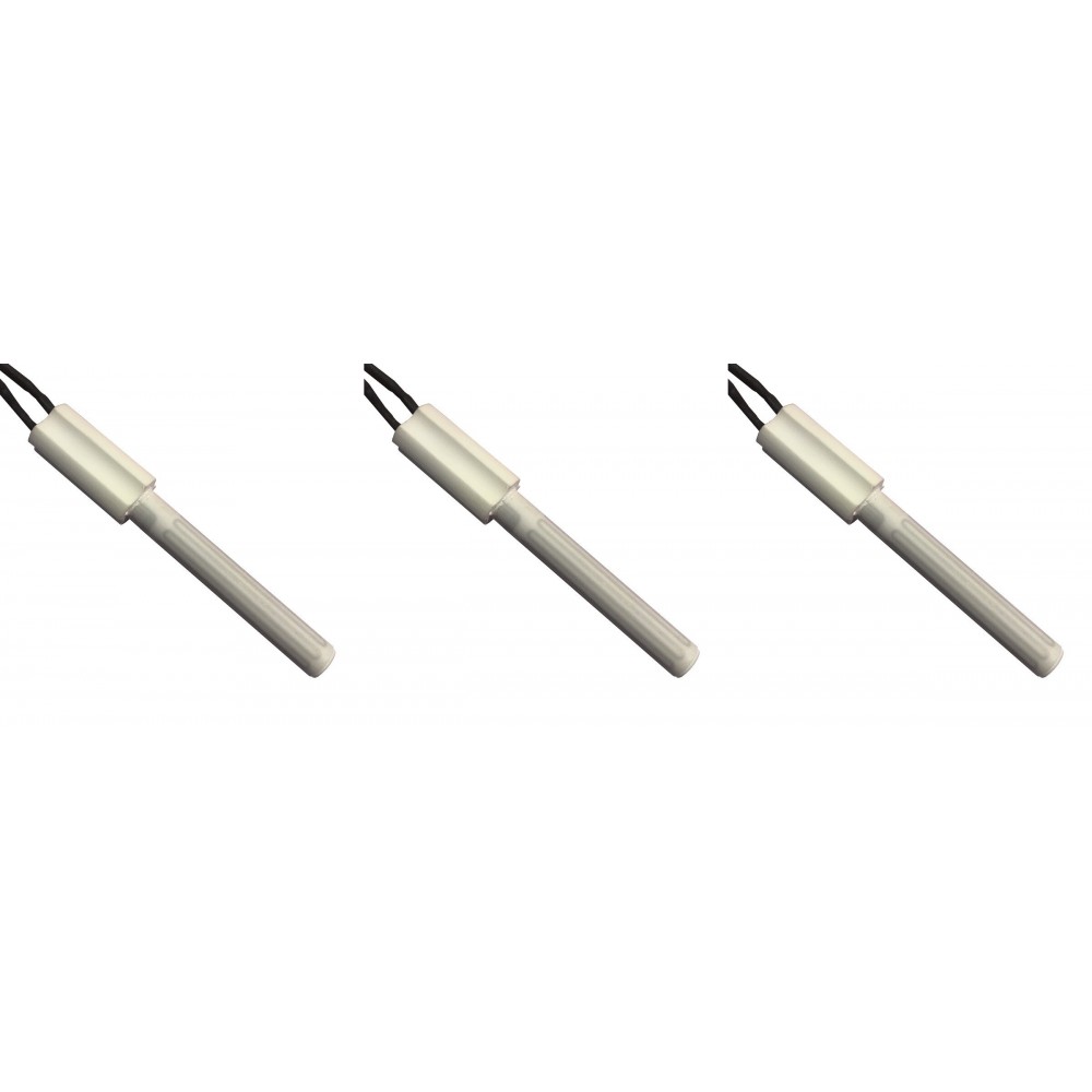 Resistencia cerámica para estufas de pellets Eco Spar, BURNiT, Ashley, Adler, AMG, Piazzetta y otros, longitud total 102mm, 250W - x3