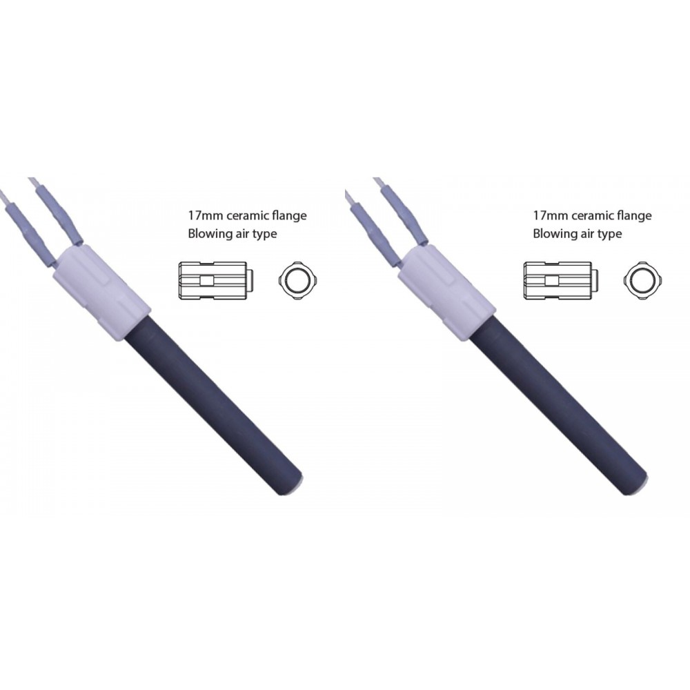 Resistencia cerámica para estufas de pellets BURNiT, Palazzetti y otras, longitud total 113mm, 260W - x2 | Resistencias para estufas de pellets | Repuestos estufa de pellets |