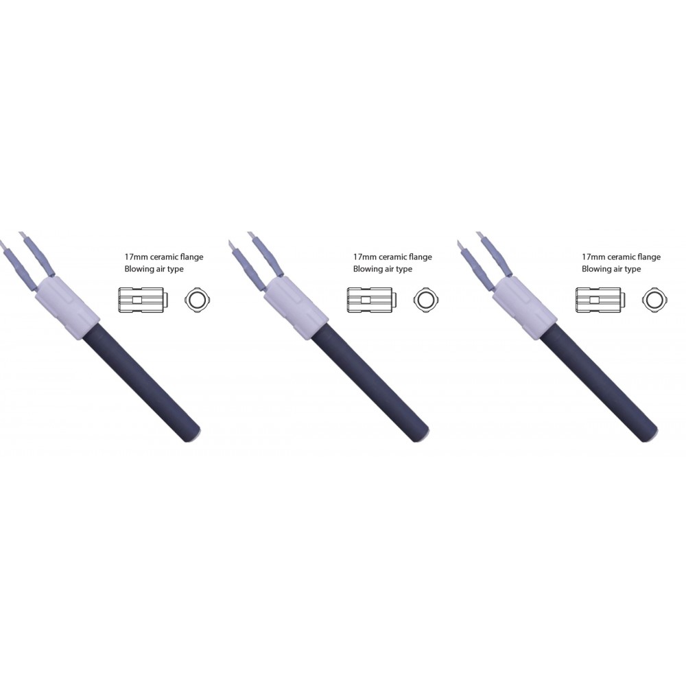 Resistencia cerámica para estufas de pellets BURNiT, Palazzetti y otras, longitud total 113mm, 260W - x3 | Resistencias para estufas de pellets | Repuestos estufa de pellets |