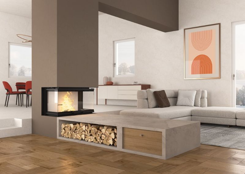 Chimenea italiana de leña empotrada